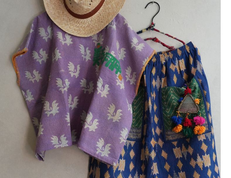 kantha 老甘達口袋褲*孔雀藍 5