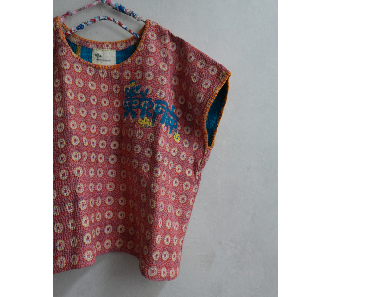 kantha Hindi 木印寬版上衣*粉黃小花 3