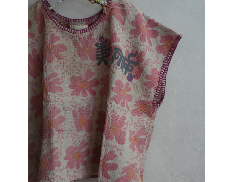 kantha Hindi 木印寬版上衣*舊米花 2