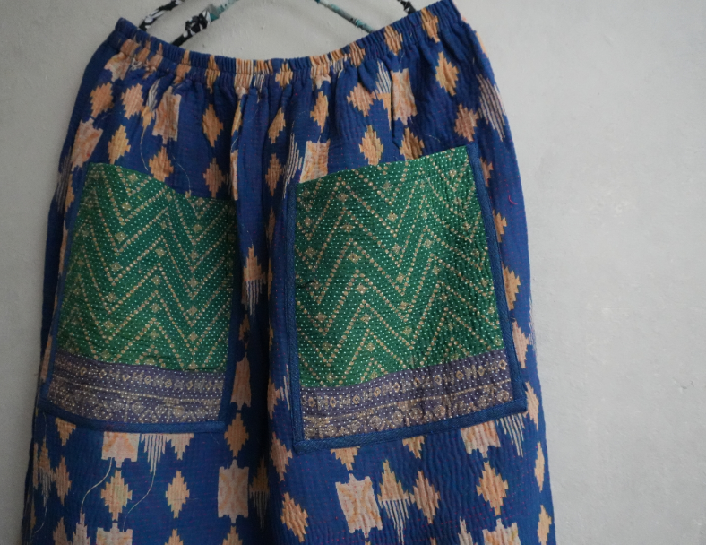 kantha 老甘達口袋褲*孔雀藍 1