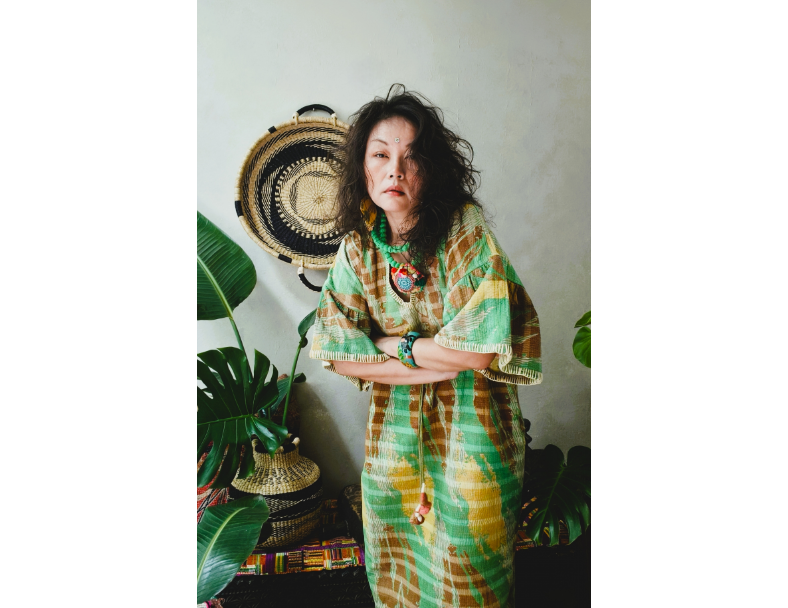 Kantha 老甘達玫瑰長洋*迷茶綠 1