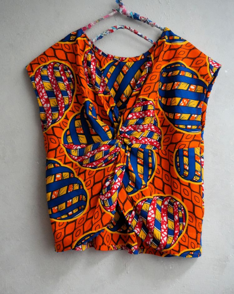 AFRICA CROSS BLOUSE*橘色可可