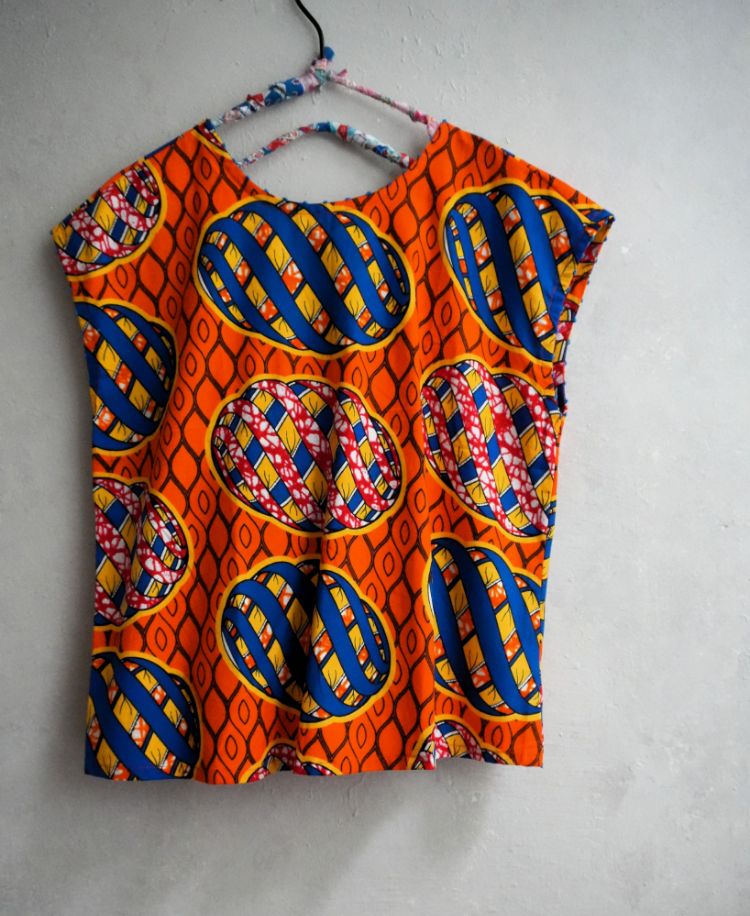 AFRICA CROSS BLOUSE*橘色可可
