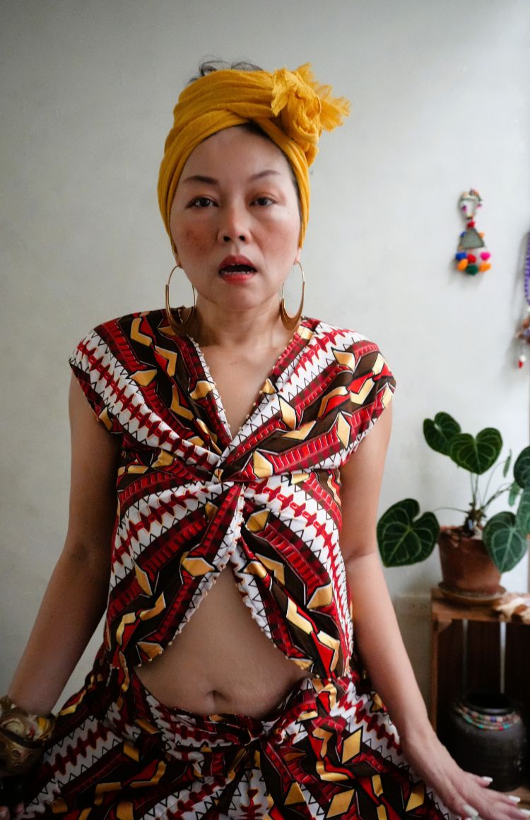 AFRICA CROSS BLOUSE* 金黃上量