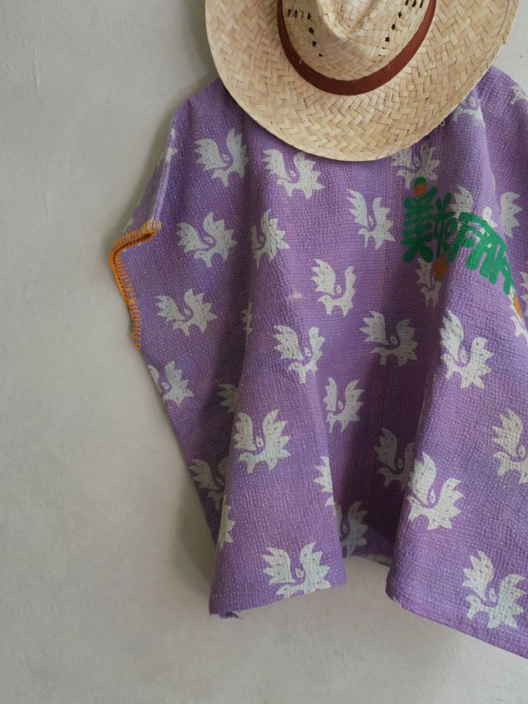 kantha Hindi 木印寬版上衣*薰衣紫
