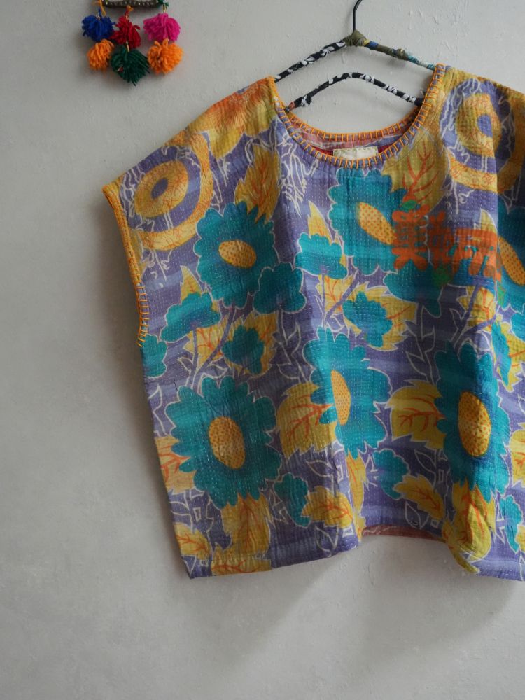 kantha Hindi 木印寬版上衣*花籃