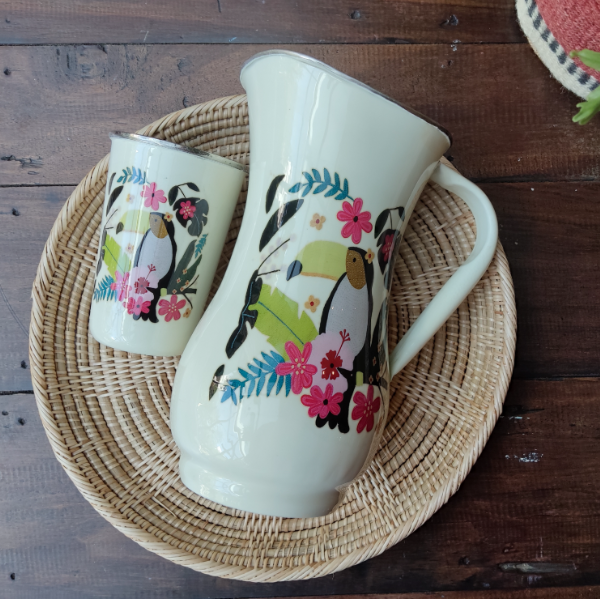 琺瑯茶壺杯-戀の巨嘴鳥 